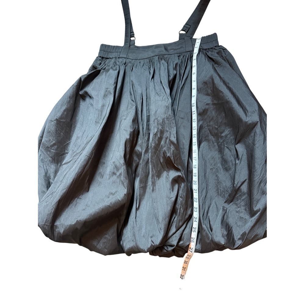 BLONI Anthropologie Black Taffeta Square Neck Bubble Mini Dress S High Fashion - Picture 6 of 14
